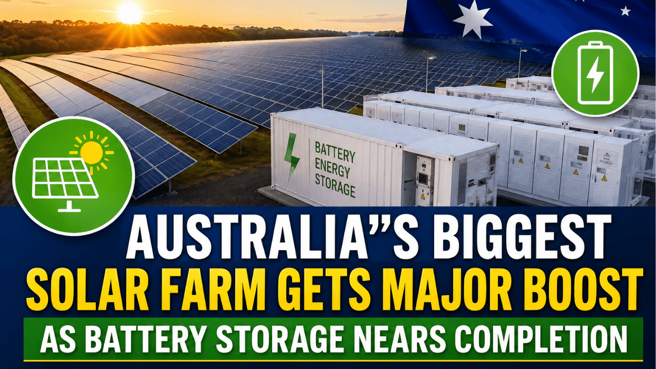Australia’s Biggest Solar Farm Gets Major Boost as Battery Storage Nears Completion