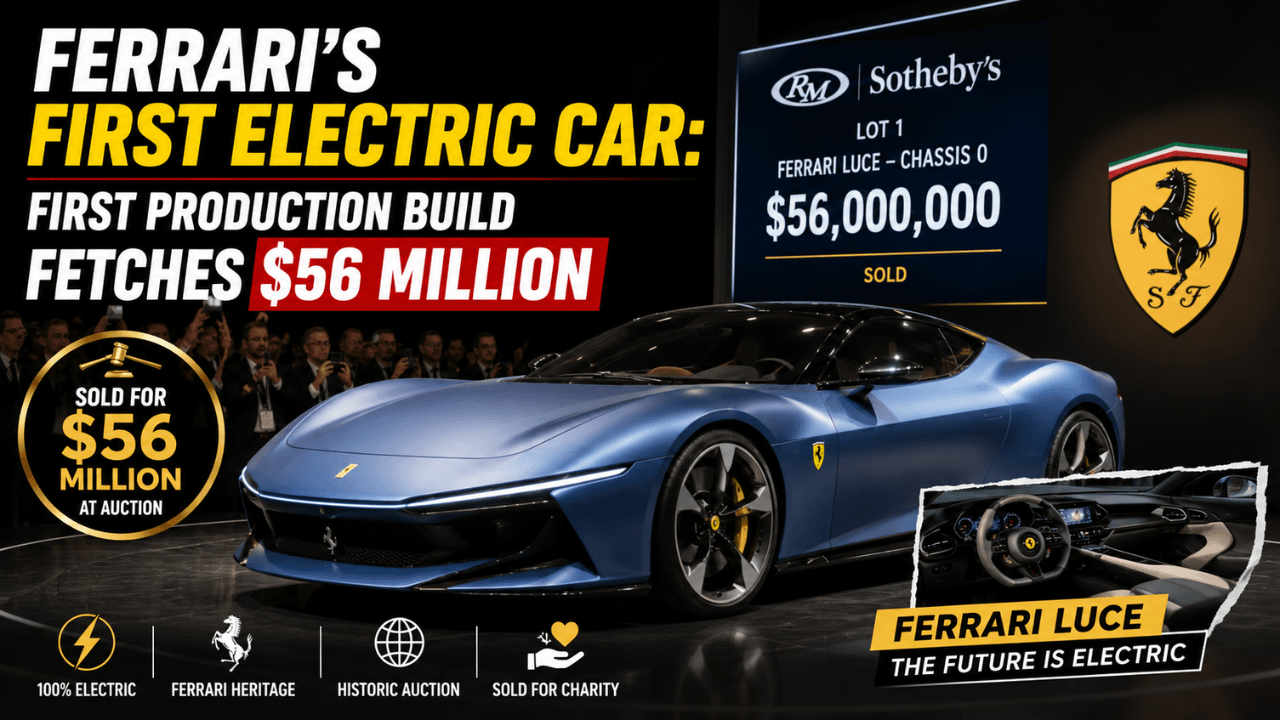 Ferrari’s First Electric Car: First Production Build Fetches $56 Million